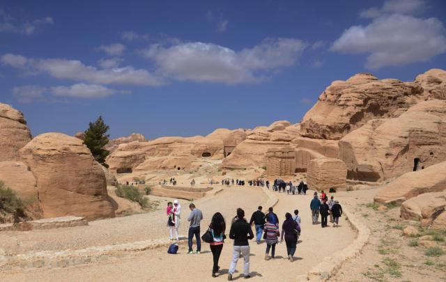 Walking into the archeological site