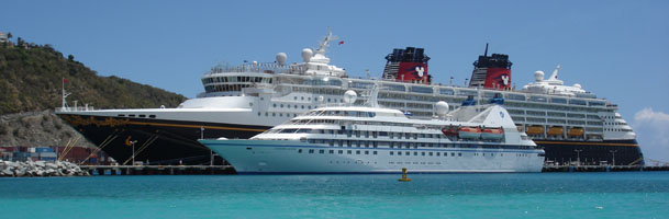 Seabourn Legend next to Disney Magic